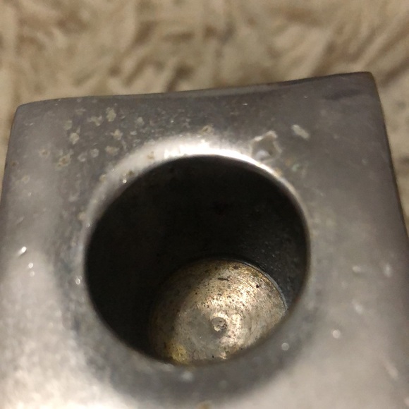 (2) Metal Candle Holders-Silver Toned-Square Base-Tapers-Vintage - Picture 16 of 17